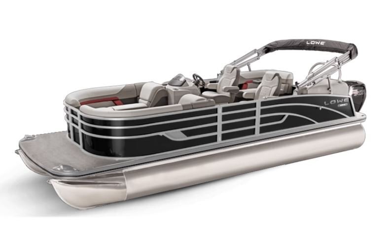 Lowe Boats SS 270 EWT Black Metallic Exterior Grey Upholstery with Red Accents