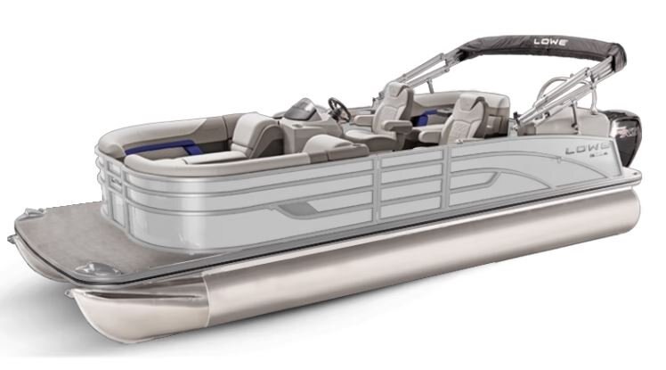 Lowe Boats SS 270 EWT White Metallic Exterior Grey Upholstery with Blue Accents