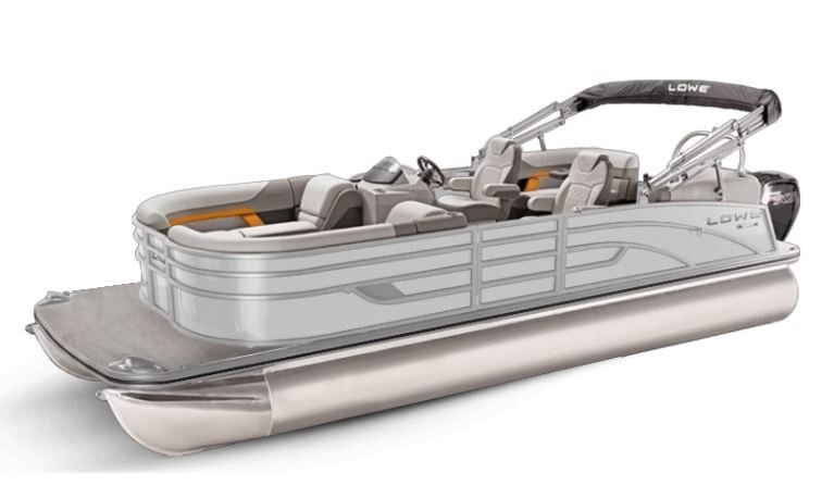 Lowe Boats SS 270 EWT White Metallic Exterior Grey Upholstery with Orange Accents