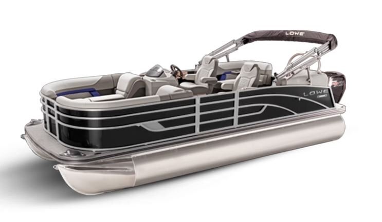 Lowe Boats SS 250 WT Black Metallic Exterior Grey Upholstery with Blue Accents