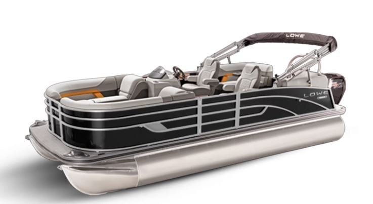 Lowe Boats SS 250 WT Black Metallic Exterior Grey Upholstery with Orange Accents