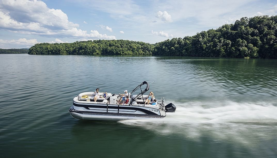 Lowe Boats SS 250 WT Charcoal Metallic Exterior Grey Upholstery with Blue Accents