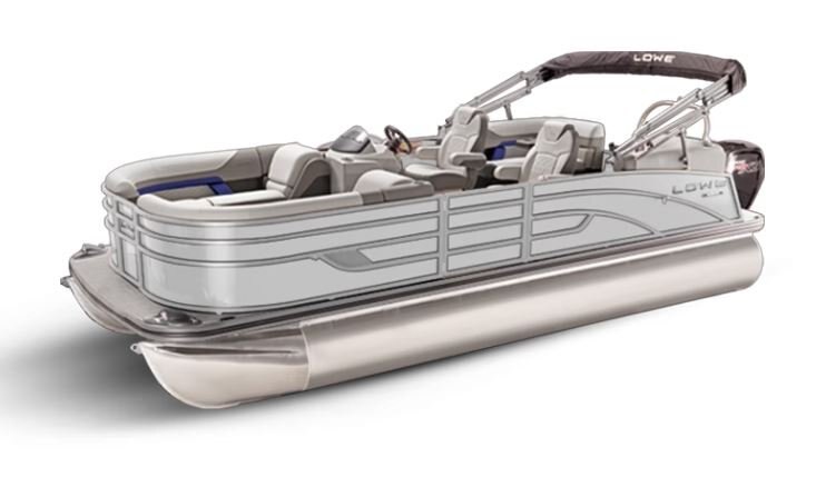 Lowe Boats SS 250 WT White Metallic Exterior Grey Upholstery with Blue Accents