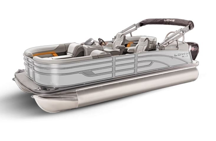 Lowe Boats SS 250 WT White Metallic Exterior Grey Upholstery with Orange Accents