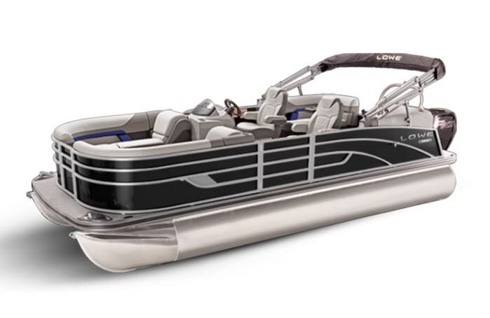 Lowe Boats SS 230 WT Black Metallic Exterior Grey Upholstery with Blue Accents