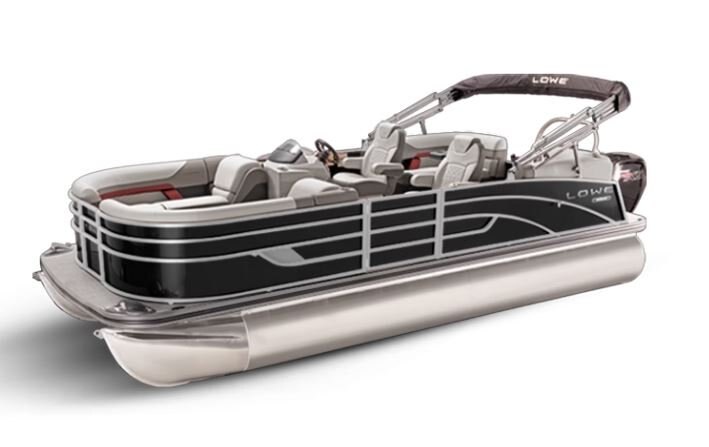 Lowe Boats SS 230 WT Black Metallic Exterior Grey Upholstery with Red Accents