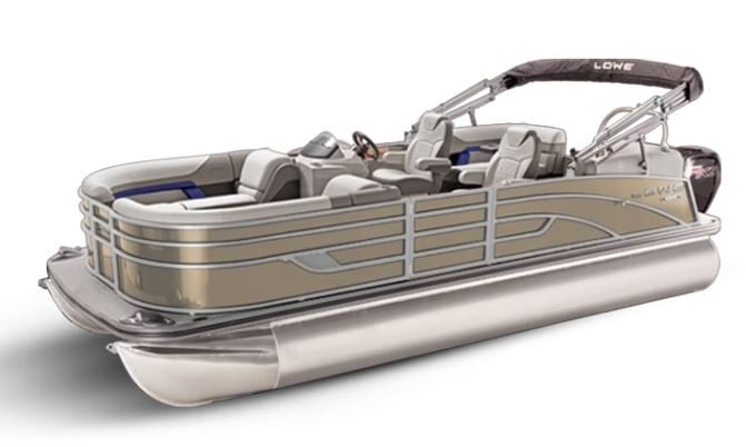 Lowe Boats SS 230 WT Caribou Metallic Exterior Grey Upholstery with Blue Accents