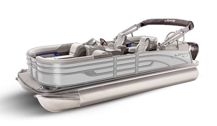Lowe Boats SS 230 WT White Metallic Exterior Grey Upholstery with Blue Accents