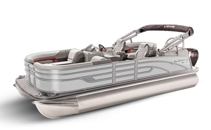 Lowe Boats SS 230 WT White Metallic Exterior - Grey Upholstery with Red Accents