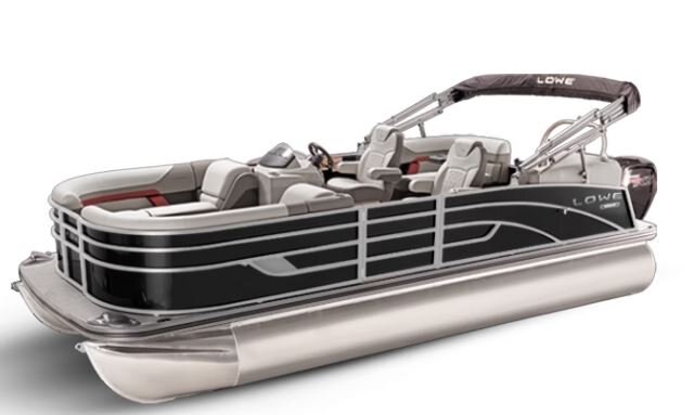 Lowe Boats SS 210 WT Black Metallic Exterior Grey Upholstery with Red Accents