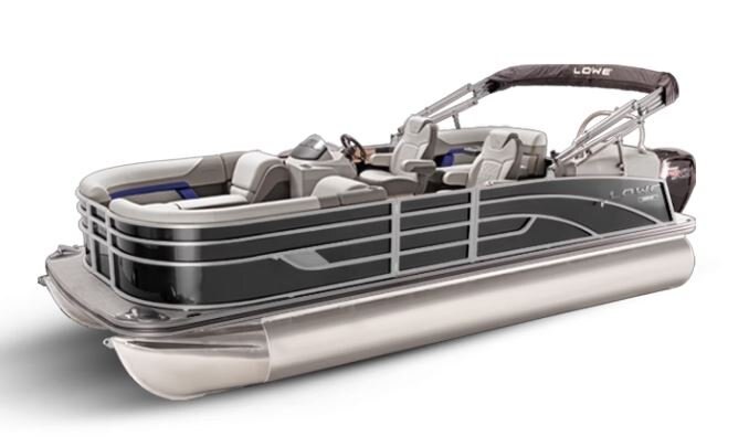 Lowe Boats SS 210 WT Charcoal Metallic Exterior Grey Upholstery with Blue Accents