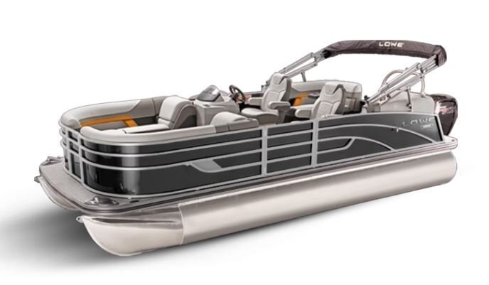 Lowe Boats SS 210 WT Charcoal Metallic Exterior Grey Upholstery with Orange Accents