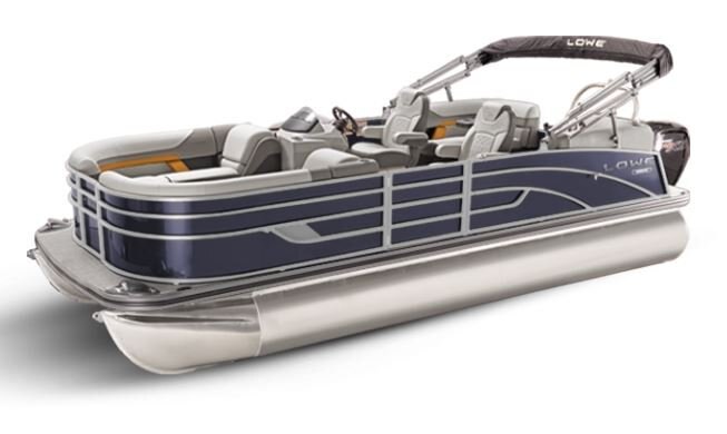 Lowe Boats SS 210 WT Indigo Metallic Exterior Grey Upholstery with Orange Accents