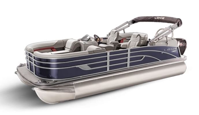 Lowe Boats SS 210 WT Indigo Metallic Exterior Grey Upholstery with Red Accents