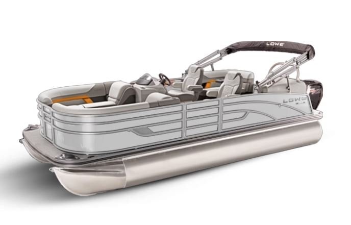 Lowe Boats SS 210 WT White Metallic Exterior - Grey Upholstery with Orange Accents
