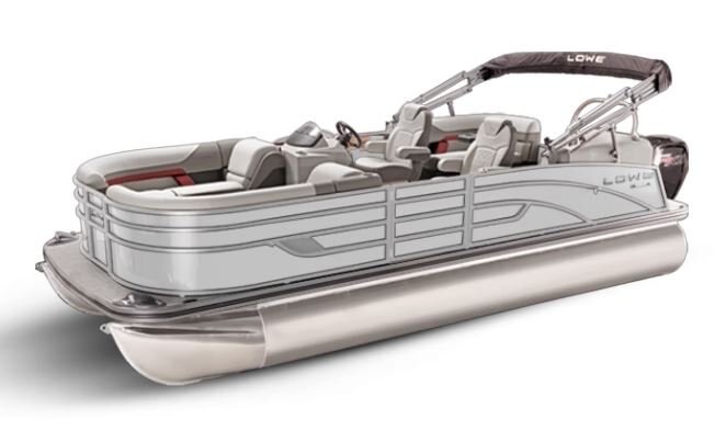 Lowe Boats SS 210 WT White Metallic Exterior Grey Upholstery with Red Accents