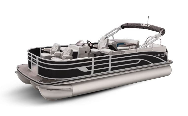 Lowe Boats SF 232 WALK THRU Black Metallic Exterior Grey Upholstery with Blue Accents