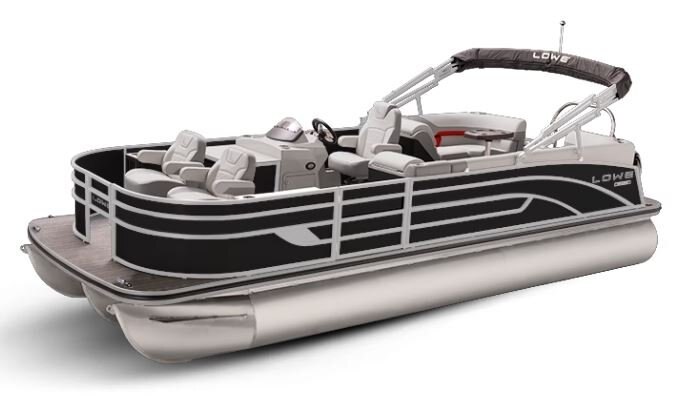 Lowe Boats SF 232 WALK THRU Black Metallic Exterior Grey Upholstery with Red Accents