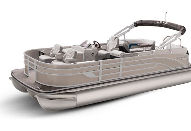 Lowe Boats SF 232 WALK THRU Caribou Metallic Exterior Grey Upholstery with Blue Accents