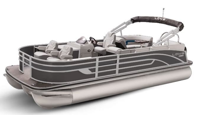 Lowe Boats SF 232 WALK THRU Charcoal Metallic Exterior Grey Upholstery with Blue Accents