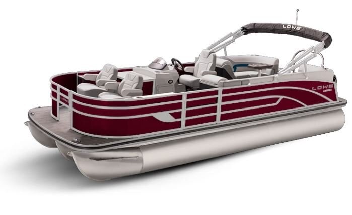 Lowe Boats SF 232 WALK THRU Wineberry Metallic Exterior - Grey Upholstery with Blue Accents