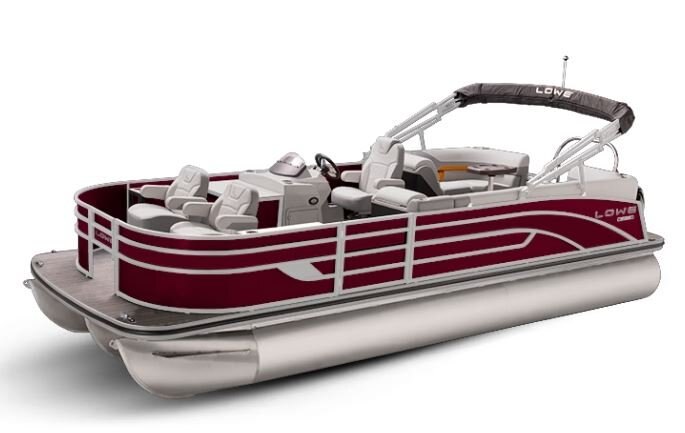 Lowe Boats SF 232 WALK THRU Wineberry Metallic Exterior Grey Upholstery with Orange Accents