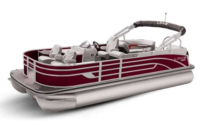 Lowe Boats SF 232 WALK THRU Wineberry Metallic Exterior Grey Upholstery with Red Accents