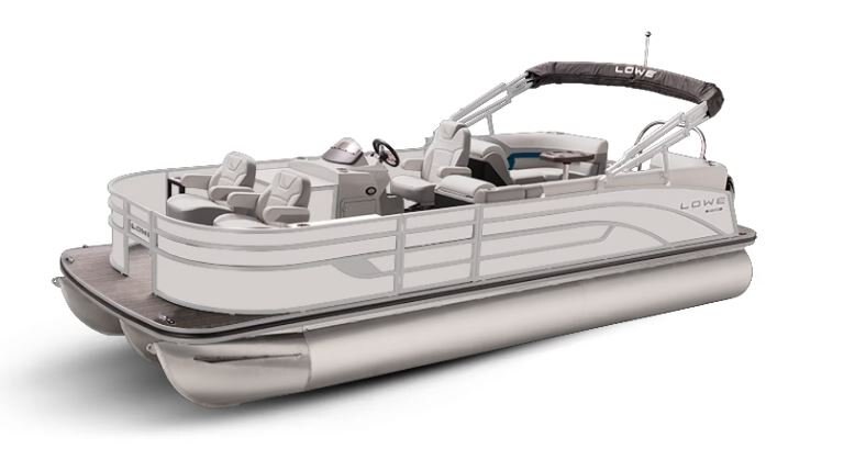 Lowe Boats SF 232 WALK THRU White Metallic Exterior Grey Upholstery with Blue Accents