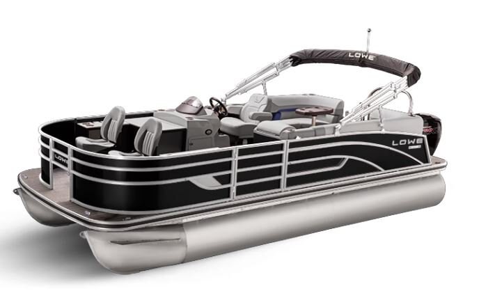Lowe Boats SF 212 WALK THRU Black Metallic Exterior - Grey Upholstery with Blue Accents