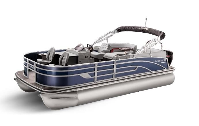 Lowe Boats SF 212 WALK THRU Indigo Metallic Exterior Grey Upholstery with Red Accents