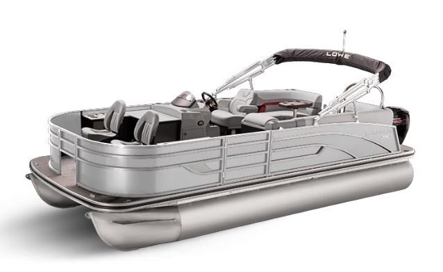 Lowe Boats SF 212 WALK THRU White Metallic Exterior Grey Upholstery with Red Accents