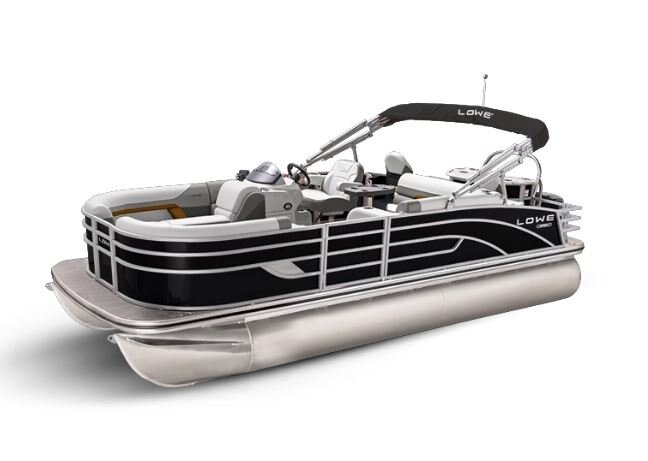 Lowe Boats SF232 Black Metallic Exterior Grey Upholstery with Orange Accents