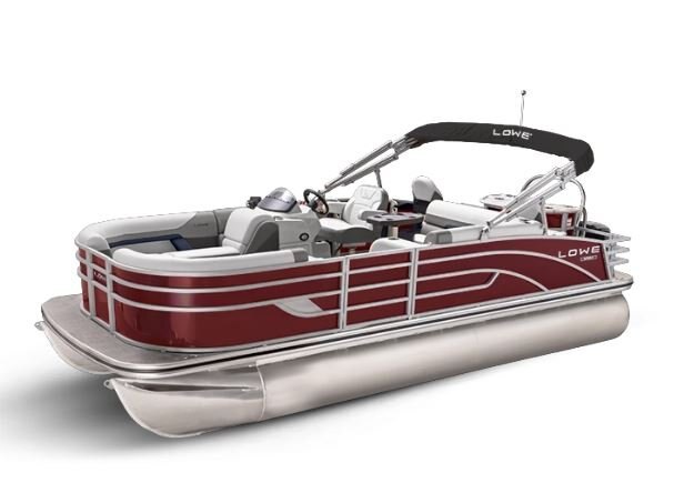 Lowe Boats SF232 Wineberry Metallic Exterior Grey Upholstery with Blue Accents