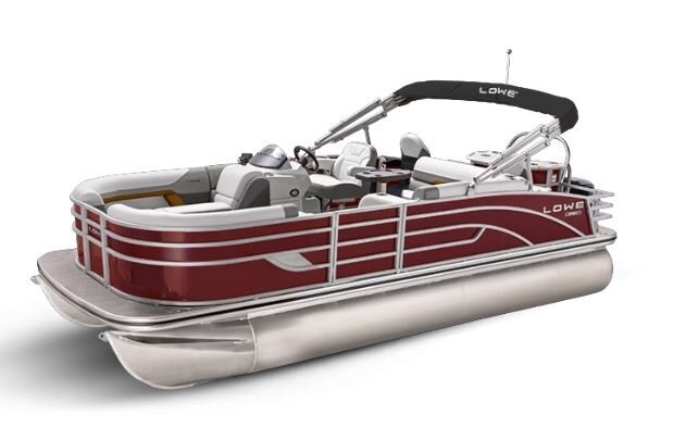 Lowe Boats SF232 Wineberry Metallic Exterior Grey Upholstery with Orange Accents