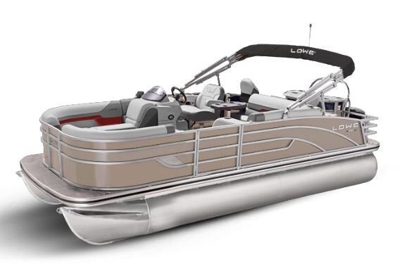 Lowe Boats SF 212 Caribou Metallic Exterior Grey Upholstery with Red Accents