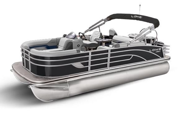 Lowe Boats SF 212 Charcoal Metallic Exterior - Grey Upholstery with Blue Accents