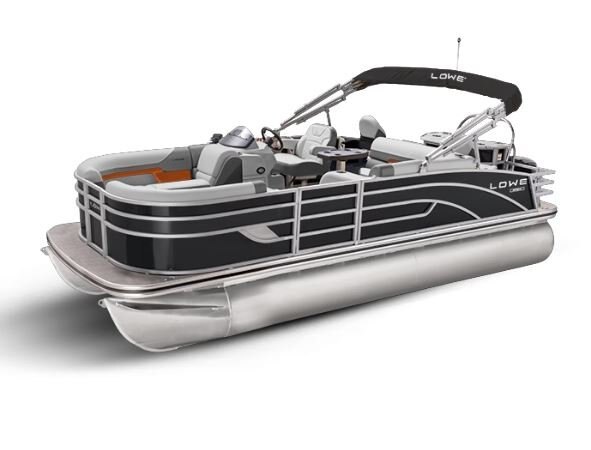 Lowe Boats SF 212 Charcoal Metallic Exterior - Grey Upholstery with Orange Accents