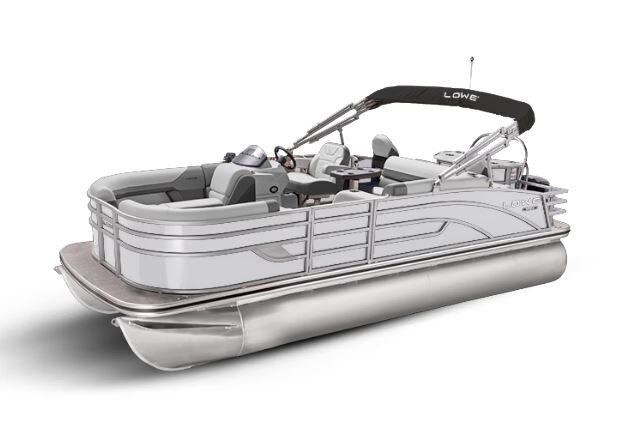 Lowe Boats SF 212 White Metallic Exterior Grey Upholstery with Mono Chrome Accents