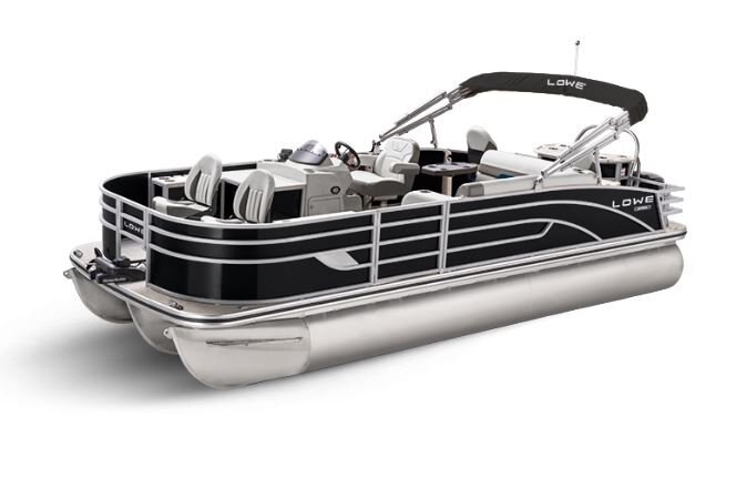 Lowe Boats SF 234 Black Metallic Exterior Grey Upholstery with Blue Accents