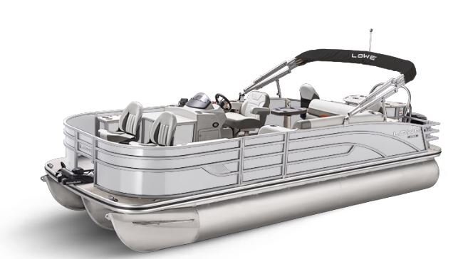 Lowe Boats SF 234 White Metallic Exterior Grey Upholstery with Orange Accents