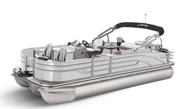Lowe Boats SF 234 White Metallic Exterior Grey Upholstery with Red Accents