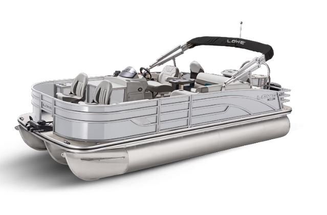 Lowe Boats SF 214 White Metallic Exterior Grey Upholstery with Blue Accents