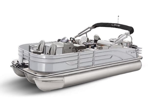 Lowe Boats SF 214 White Metallic Exterior Grey Upholstery with Orange Accents