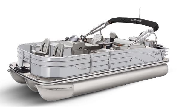 Lowe Boats SF 214 White Metallic Exterior Grey Upholstery with Red Accents