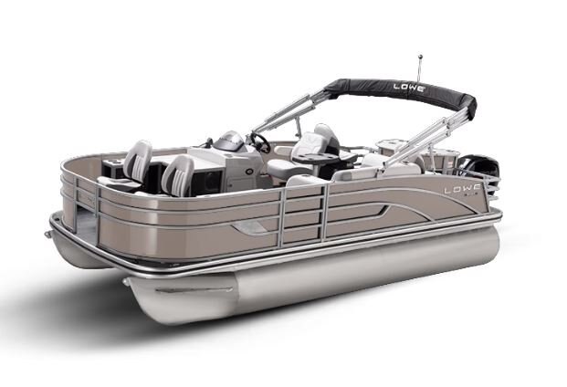 Lowe Boats SF 194 Caribou Metallic Exterior Grey Upholstery with Blue Accents