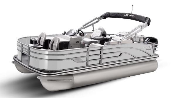 Lowe Boats SF 194 White Metallic Exterior Grey Upholstery with Blue Accents