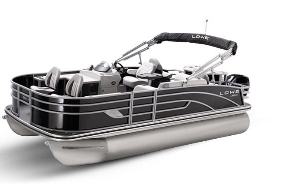 Lowe Boats SF 194 White Metallic Exterior Grey Upholstery with Orange Accents