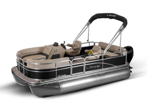 Lowe Boats ULTRA 160 CRUISE Metallic Black Exterior Beige Upholstery with Black Accents