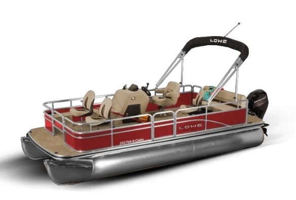 Lowe Boats ULTRA 202 FISH & CRUISE Metallic Red Exterior Beige Upholstery with Cafe Accents