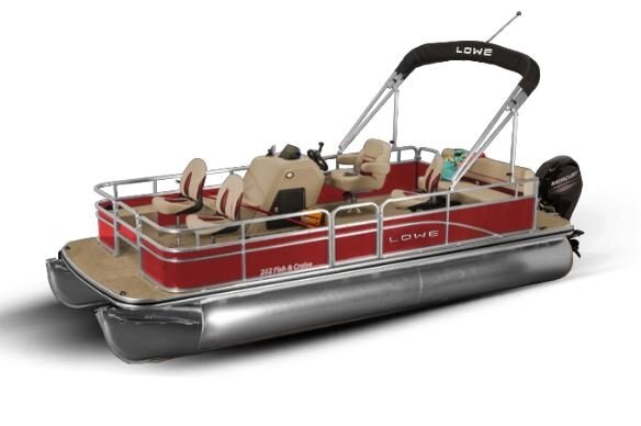 Lowe Boats ULTRA 202 FISH & CRUISE Metallic Red Exterior Beige Upholstery with Red Accents